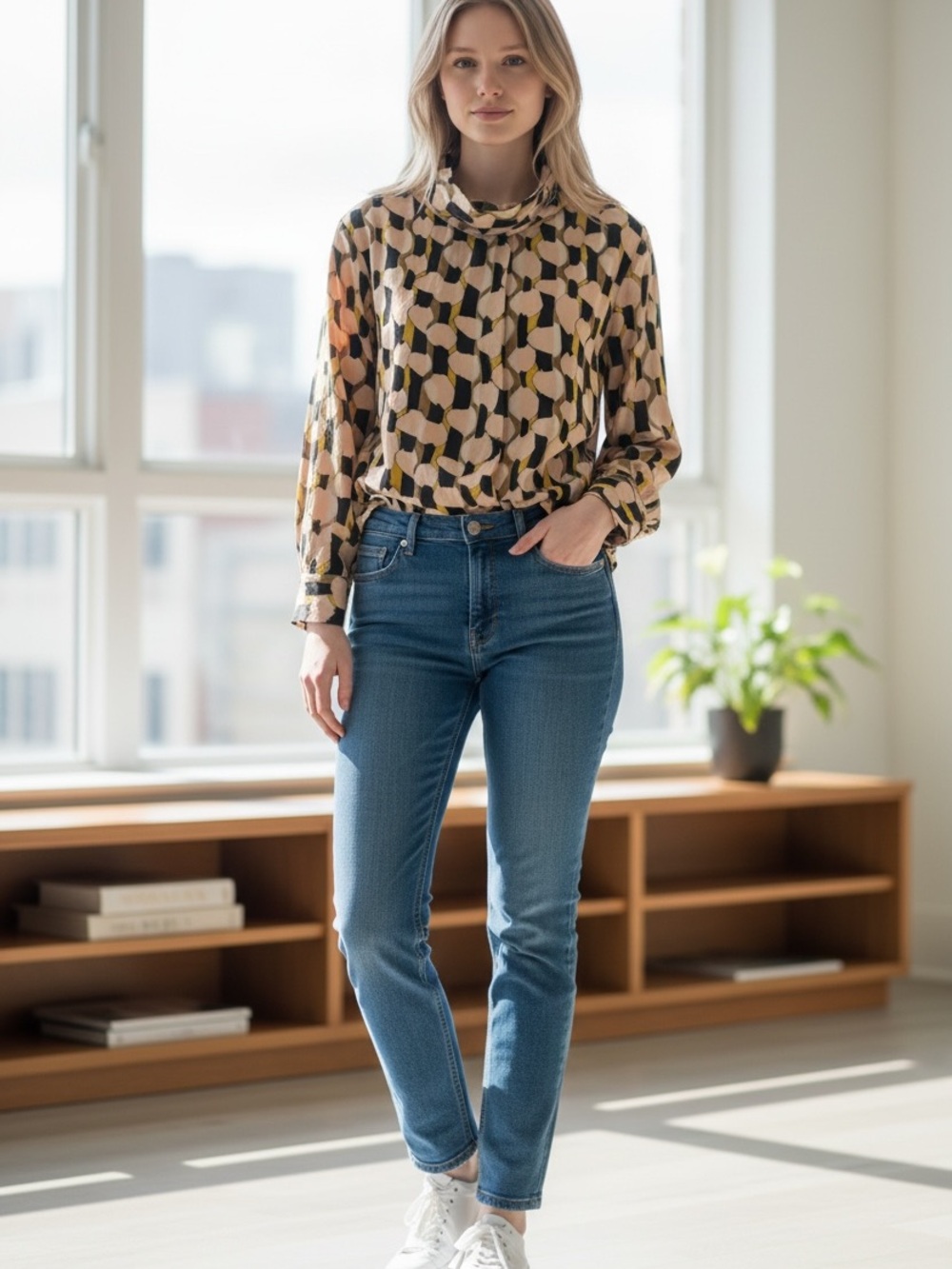 COS Printed Blouse – Size 10